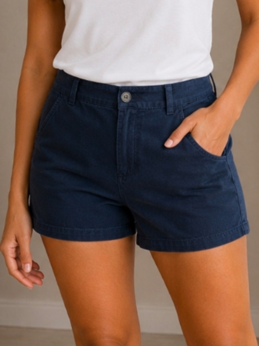 LOFT Outlet Monroe 6" Shorts Navy Blue Chino Cotton Stretch Size 4 SKU0291